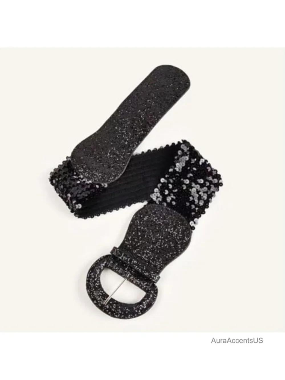 Stretchy Sequin Elastic Wide High Waist Cinch Belt Corset Chunky Belt for Dress